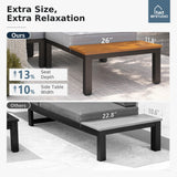 MFSTUDIO 6-Seat Metal Patio Sofa Sectional Set with Gray Cushions