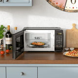 Mainstays 0.7 Cu Ft Countertop Microwave Oven, 700 Watts Compact Microwave with LED Display, 10 Power Levels & 6 Quick-Set Menus Child Safety Lock & Timer Small Microwave for Dorm, Office, Kitchen