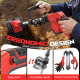 Cordless Tiller Cultivator Compatible with Milwaukee 18V Battery, Ecarke 450RPM Brushless Garden Rototiller,48 Steel Tines, 9"W×6.3"D,Foldable Soil Tilling Tool for Garden Lawn Landscaping (Tool Only)