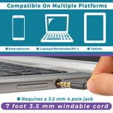 3.5mm TRRS 4 Pole 360° Omni-Directional Conference Recording Microphone with Daisy Chain Option for Meetings Using iPhone ECS