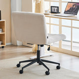 Furnimart Swivel Criss Cross Legged Chair with Wheels for Home Office