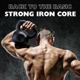 Yes4All 60 lbs Kettlebell Heavy Cast Iron Solid Smooth Handle Weights for Women/Men, Strength Training Equipment