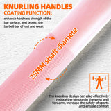 Fitvids 7ft Olympic Barbell 45LBS for Weightlifting and Powerlifting, 2 Inch Strength Training Bar with Needle Bearings, Pink