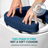 Lunderg Padded Toilet Seat Riser for Seniors - Adds 2 inches. Universal Fit - FIRM Raised Toilet Seat Cushion with High-Density Foam for Enhanced Comfort & Elevation. Post-Surgery Must have (Blue)