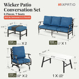 MIXPATIO 6-Piece Patio Conversation Set, Rocking Chairs, Coffee Table