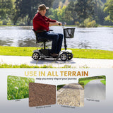 SUNDERWELL Mobility Scooters for Seniors & Adults, Compact Foldable Mobility Scooter with Tool-Free Disassembly, 15 Miles Electric Powered Mobility Scooters with 300 lb Capacity & USB Port (Silver)