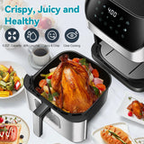 DEIME Air Fryer 6.2 QT Oilless 1500W Large Capacity Oven Air Fryers Healthy Cooker with 10 Preset deime
