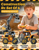 Mudsterz Construction Rc Set of 4, Rc Excavator for Adults, Command The Site Conquer The Dirt, Remote Control Excavators with 360 Rotation, Metal Parts, Little Builders, Big Action (4pcs)
