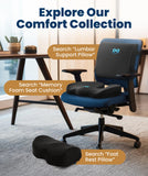 Everlasting Comfort Doctor Recommended Memory Foam Seat Cushion for Office Chairs & Car - Ergonomic Office Desk Accessories - Cushions for Tailbone Pain Relief, Sciatica (Black Airflow Lumbar, Large)