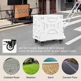 Foldable Shopping Cart with Wheels, Collapsible Rolling Crate for Groceries, Folding Storage Box with Handle,