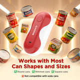 CACOE Automatic Smart Electric Can Opener with Auto Stop & USB-C Charging - Cordless Can Opener for Elderly and Arthritic Users for Seniors & Arthritis, Effortless One-Touch Open (red)