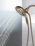 Delta Faucet 5-Spray In2ition Dual Shower Head with Handheld Spray, H2Okinetic Gold Shower Head with Hose, Showerheads, Handheld Shower Heads, Magnetic Docking, Champagne Bronze 58480-CZ-PK