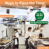 YOOYIST Precision Kitchen Timers for Cooking – 6 Channel Commercial Kitchen Timer Restaurant Kitchen Supplies – Stainless Steel Digital LED Chef Cooking Timer – Reminder Function, Loud Alarm, Black