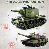Supdex 1/18 Soviet Union KV2 RC Tank, 2.4G Army Model Toy with Smoke, Sound and Lights, 165ft Remote Control, All-Terrain Indoor Outdoor Toy for Kids & Adults