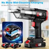 Car Vacuum Cordless, 35000PA Strong Suction Handheld Vacuum with 2 Detachable Batteries, 60Min Runtime Portable Vacuum Cleaner for Car Detailing, Pet Hair, Home Couch & Office, 350ML XL Dust Cup