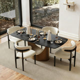 POVISON 63" Hobart Modern Dining Table for 4-6, Rectangle Matte Black