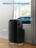 Midea Duo 14,000 BTU (12,000 BTU SACC) High Efficiency Inverter Ultra Quiet Portable Air Conditioner, with Heat up to 550 Sq. Ft., Works with Alexa/Google Assistant, with Remote Control & Window Kit