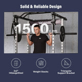 MAJOR FITNESS Drone1 Power Cage - Multi-Function Power Rack for Home Gym, Squat Rack, Cable Crossover System, for Strength Training, Heavy-Duty Steel Construction (D1AW Power cage only, Silver)