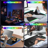 RGB Gaming Mouse Pad with Magnetic Wireless Charging & Foldable Phone Stand