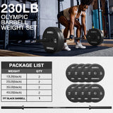 Mikolo 7ft Olympic Barbell, Barbell for Weightlifting and Powerlifting 45lb, Olympic Bar for 1500lbs Capacity, Weight Bar Fit 2” Standard Weights (combo 5)