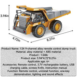 BLQCSLH Excavator Set，rc Dump Truck Command The Site Conquer The Dir，2.4Ghz Remote Control Construction Vehicle Set Children's Toys，Alloy Material Simulate True Scale (Truck)