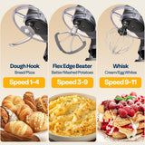 VIVOHOME Stand Mixer with Fermentation, One-Touch Presets Electric Dough Mixer with 6 Qt Bowl, Kitchen Standing Mixer for Baking, Gray