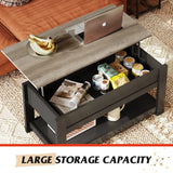 WLIVE Lift Top Coffee Table for Living Room/Dining/Office, Retro Greige