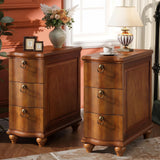 Tribesigns Nightstands Set of 2, No Assembly Narrow Wooden Bedside Table with Drawers, Retro Walnut Brown Tall Nightstand for Bedroom (2, Walnut Brown)