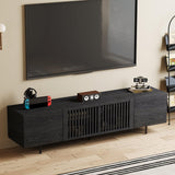 NessCarsti 70.87" Mid Century Modern Black TV Stand for 60/65/70/ Inch TVs