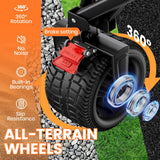 Collapsible Wagon Carts Foldable 570LBS Beach Wagon with Big All-Terrain Wheels Weight Capacity Heavy Duty Utility Carts, Sports Black