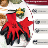 120 Pairs Gardening Work Gloves Bulk for Men Women, Breathable Nitrile Rubber Coated Garden Gloves, 9.1 Inch