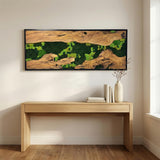 MIODUO DECOR Handmade Moss Wall Art with Natural Wood Frame, Preserved Reindeer Moss Vertical Garden, Maintenance-Free Biophilic Greenery Wall Panel - 20"x48"