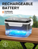 EAST OAK Cordless Electric Lunch Box for Adults, Heated Lunch Box Battery Powered with Automatic Heating, 5.5 Cups Portable Food Warmer with Removable Tray Divider