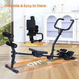 Sportneer Hydraulic Rowing Machine - Rowing Machine for Home - Foldable Rowing Machine with 12-Level Resistance - Multi functional rowing machine equipped with caster and backrest, 297lbs maximum load Sportneer