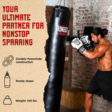 Ringside 100-Pound Muay Thai Heavy Bag, Sturdy Powerhide Punching Bag for Boxing, MMA, Muay Thai, and Kickboxing Training and Workout, Includes Chain and Swivel, Black, 69" H x 11" Dia.