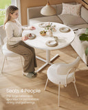 Dining Table Set, Round Dining Table with 2 Upholstered Kitchen Chairs, for Small Spaces, Kitchen, Living Room