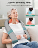 Snailax Cordless Neck Massager with Heat, Shiatsu Neck Back Massager for Pain Relief Deep Tissue, Rechargeable 4D Knead Shoulder Massager Pillow, with Portable Carry Bag, Gifts for Mom, Dad