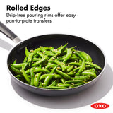 OXO 3-Piece Nonstick Frying Pan Set (8", 10", 12"), PFAS-Free Ceramic Skillets, Dishwasher & Oven Safe, Stay-Cool Silicone Handle