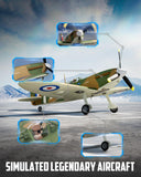 volantexrc Brushless RC Plane, 4 Channel Remote Control Airplane Fighter Spitfire RTF with Aileron, Gyro, Aerobatics & 3 Modes Easy to Fly, Hobby Radio Controlled Aircraft for Beginners