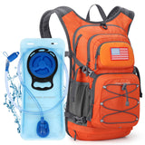 Maelstrom Hydration Hiking Backpack with 2L/3L Water Bladder, Water Running Backpack Men Women Lightweight Insulation for Hiking, Cycling, Running, Climbing, Camping (2.Orange, 2L Bladder)