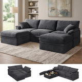 NABUMI 107'' Modular Sectional Sofa with Storage, Oversized Boneless Couch