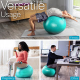 Core Balance Exercise Ball for Workouts, Anti-Burst and Slip Resistant, Swiss Yoga Ball for Pregnancy, Stability, Fitness and Physical Therapy, 4 Sizes, with Pump (33" / 85cm Teal) Core Balance