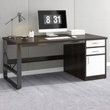 Sturdy Large Gaming Desk with Ample Storage U Shaped Steel Frame Modern Writing Table for Office & Home 140x60x72cm Dark Walnut Finish