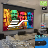 Elite Screens Spectrum 140-Inch Electric Motorized Projector Screen 4:3, 4K/8K UHD, Drop Down for Classroom & Office, Wall/Ceiling Mount, White Case, ELECTRIC140V2