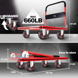 Push Cart Dolly by Wellmax, Moving Platform Hand Truck, Foldable for Easy Storage and 360 Degree