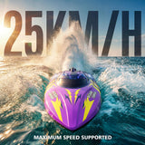 BEZGAR RC Boat, 12 inch Remote Control Boat for Kids and Adults, 25 KPH Fast RC Speed Boats with 700mAh Battery, Ideal Waterproof Toy for Lakes & Pools - TX139 Purple