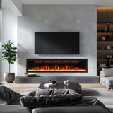 60" Smart Electric Fireplace Inserts,Slim Fireplace with APP Control & Remote Control& Touch Panel,13 Adjustable Flame Color&13 Fuel Bed Colors,750W/1500W,Black