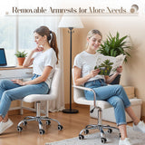 Furmax Vanity Office Chair with Wheels, Makeup PU Leather Executive Chair