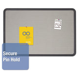 Quartet 7694G Contour Fabric Bulletin Board, 48 x 36, Gray Surface, Black Plastic Frame