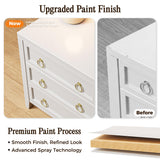 Huuger Paint Night Stand with Charger Station and USB-C Port, 3 Drawer Nightstands Set of 2, Larger Wider Bedside Table, Modern End Table, for Bedroom, White Nightstand